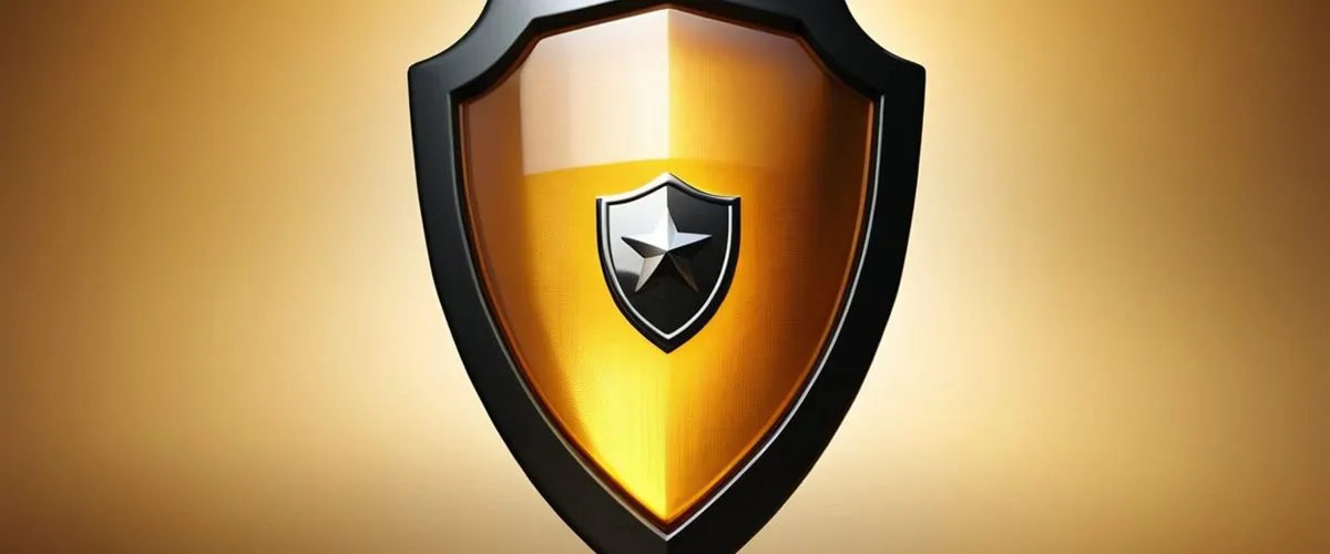 Shield with a check mark and an official seal